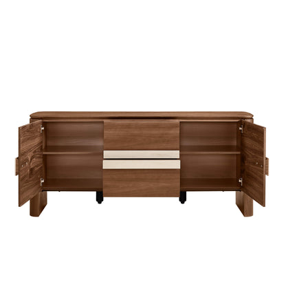 71" Otis Modern Natural Walnut Sideboard Buffet with Doors