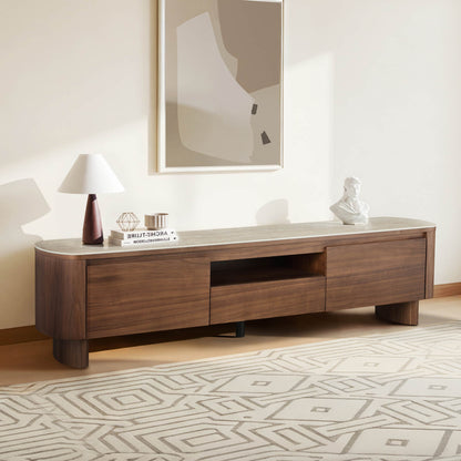 71" Chad Classic Open Shelf Functional TV Stand with Drawer