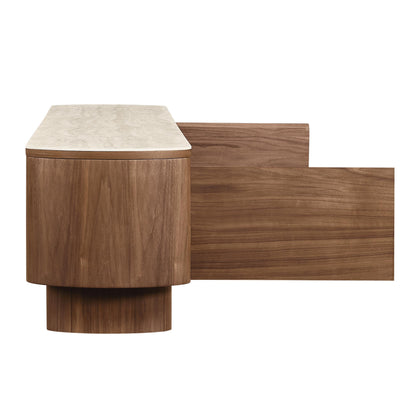 71" Chad Classic Open Shelf Functional TV Stand with Drawer