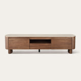 71" Chad Classic Open Shelf Functional TV Stand with Travertine