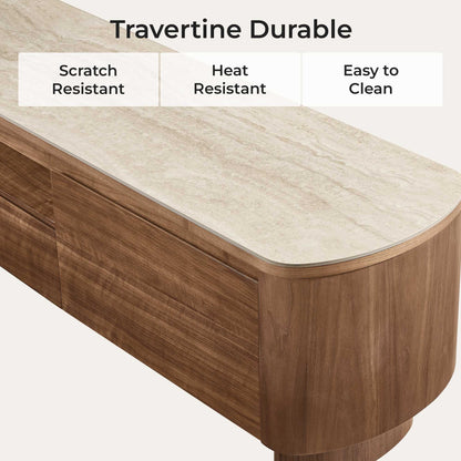 71" Chad Classic Open Shelf Functional TV Stand with Drawer