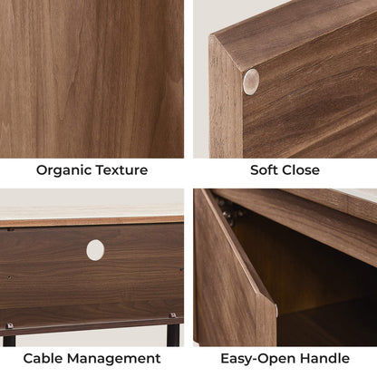 71" Chad Classic Open Shelf Functional TV Stand with Drawer