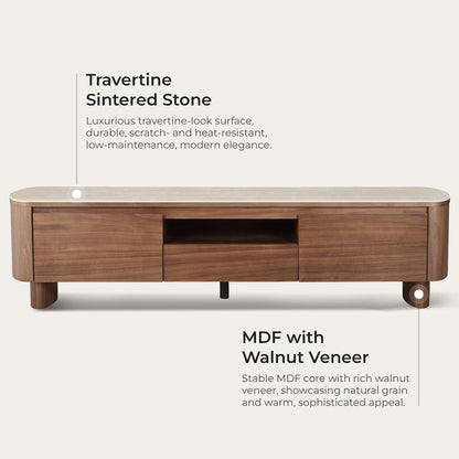 71" Chad Classic Open Shelf Functional TV Stand with Drawer