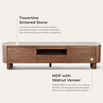 71" Chad Classic Open Shelf Functional TV Stand with Drawer