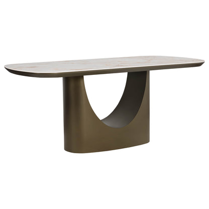 71” Layla Marble Elegant Soft-Corner Dining Table
