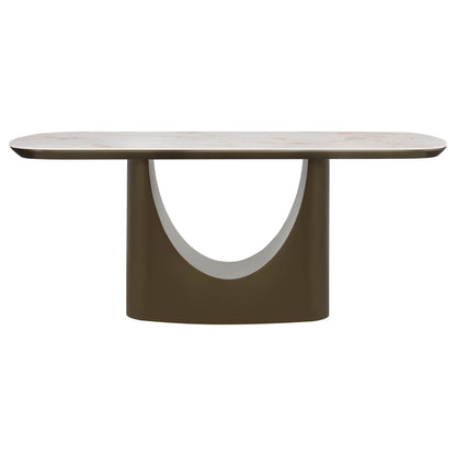 71” Layla Marble Elegant Soft-Corner Dining Table