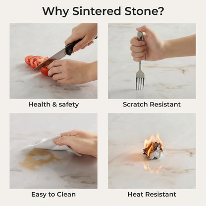 71” Layla Sintered Stone Elegant Soft-Corner Dining Table