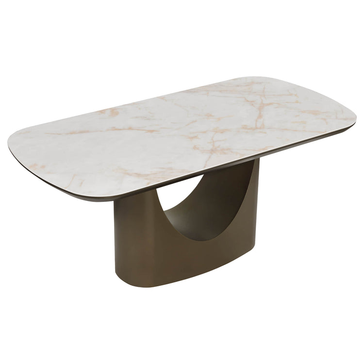 71” Layla Marble Elegant Soft-Corner Dining Table