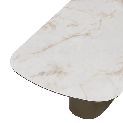 71” Layla Marble Elegant Soft-Corner Dining Table