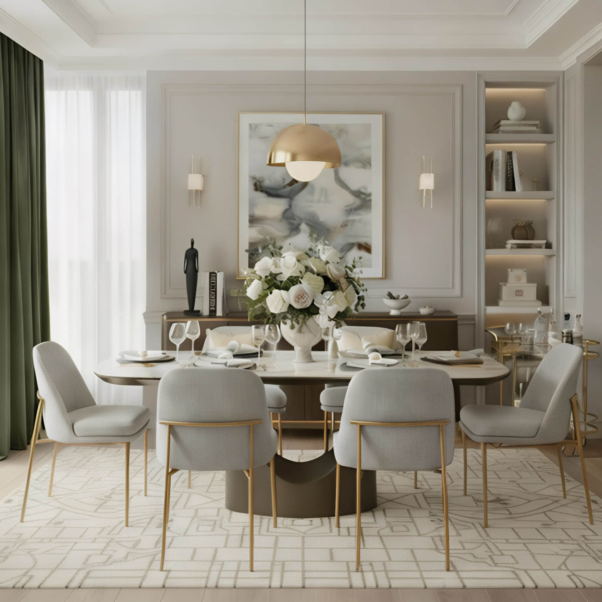 Dining Room Bundle | Layla Sintered Stone Dining Table & Golda Dining Chair