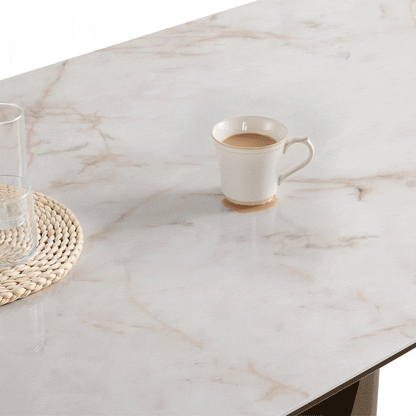 71” Layla Sintered Stone Elegant Soft-Corner Dining Table