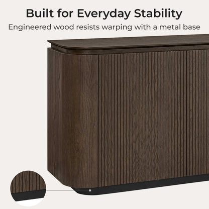 71" Moore Rounded Corner Sideboard Buffet with Doors