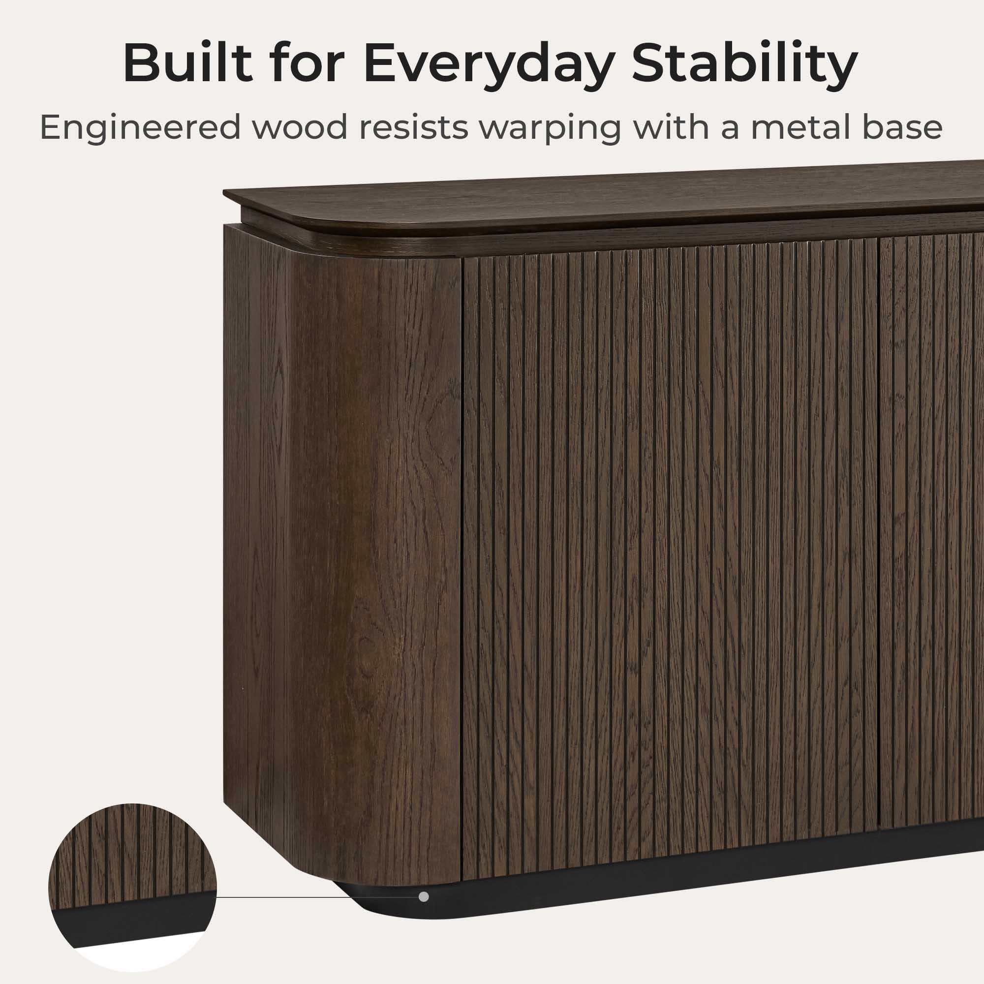 71" Moore Rounded Corner Sideboard Buffet with Doors