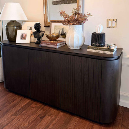 71" Moore Rounded Corner Sideboard Buffet with Doors
