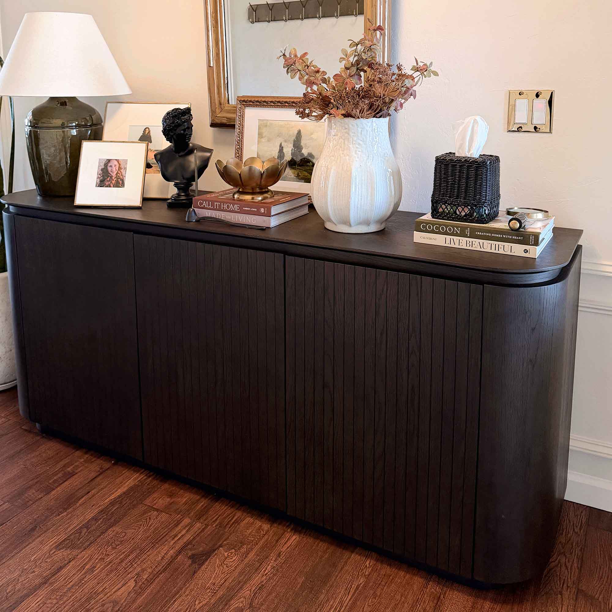 71" Moore Rounded Corner Sideboard Buffet with Doors
