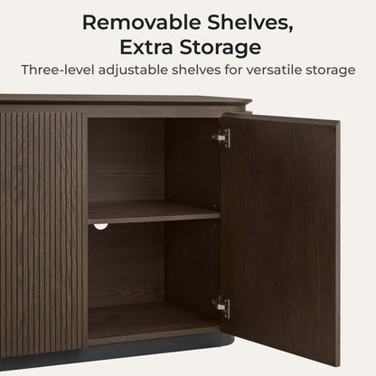 71" Moore Rounded Corner Sideboard Buffet with Doors