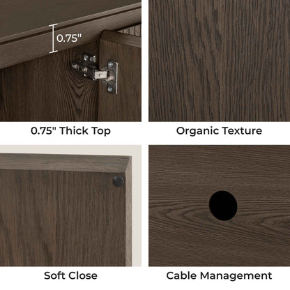 71" Moore Rounded Corner Sideboard Buffet with Doors