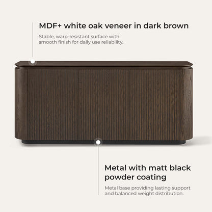 71" Moore Rounded Corner Sideboard Buffet with Doors