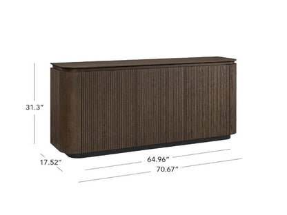 71" Moore Rounded Corner Sideboard Buffet with Doors