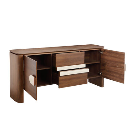 71" Otis Modern Natural Walnut Sideboard Buffet with Doors