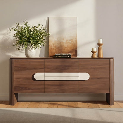 71" Otis Modern Natural Walnut Sideboard Buffet with Doors