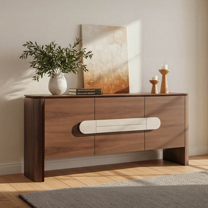 71" Otis Modern Natural Walnut Sideboard Buffet with Doors