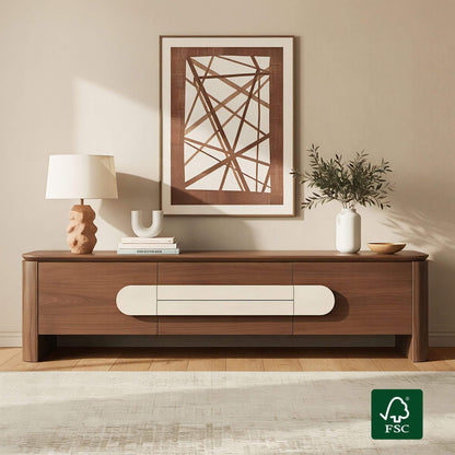 71" Otis Modern Wood Stylish Handles TV Stand