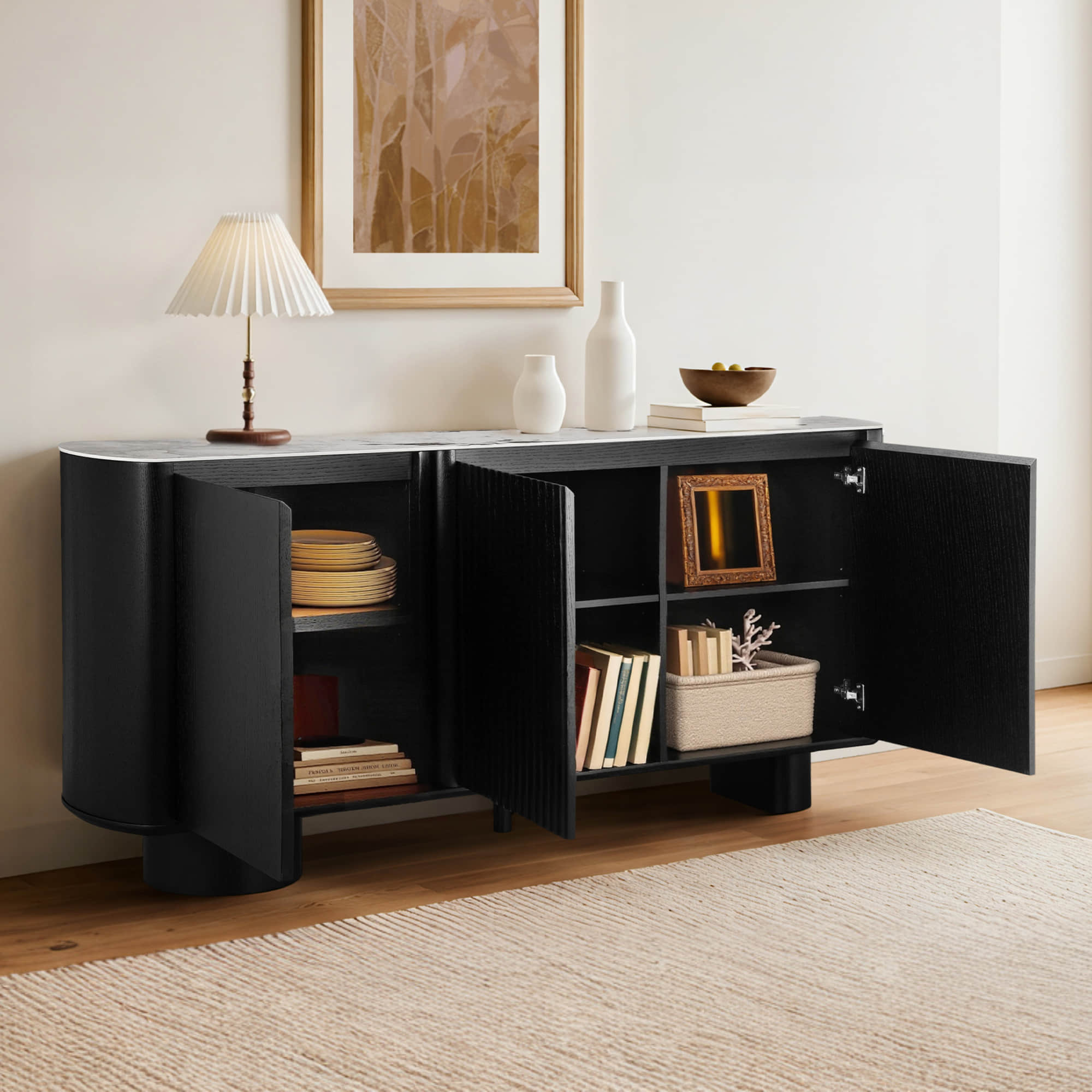 71" Rex Contemporary Multi-section Sideboard Buffet