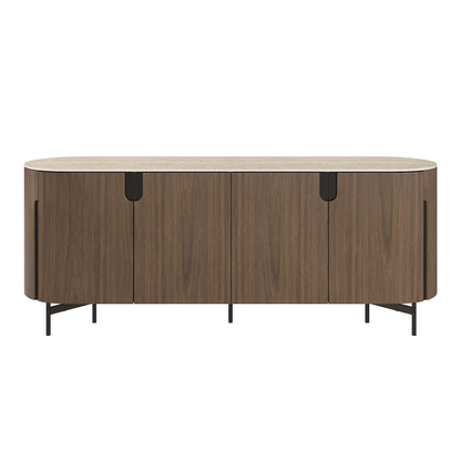 79" Blake 4-Door Travertine Top Sideboard