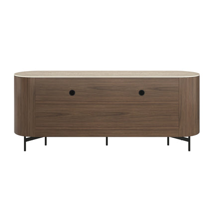 79" Blake 4-Door Travertine Top Sideboard
