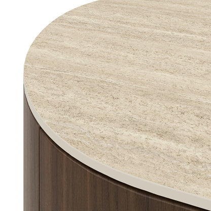 79" Blake 4-Door Travertine Top Sideboard