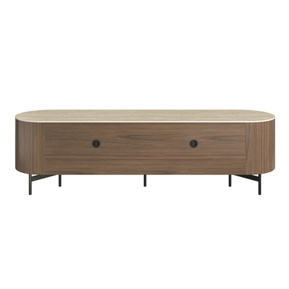 79" Blake Modern TV Stand with Travertine Top
