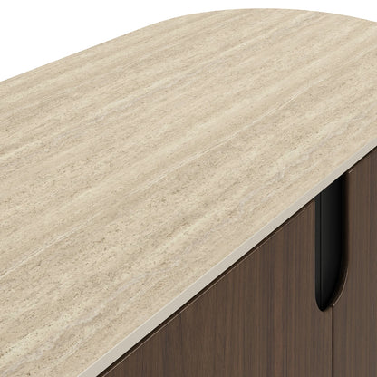 79" Blake Modern TV Stand with Travertine Top