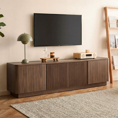 79" Coral Mid Century Fluted TV Stand with Four Doors