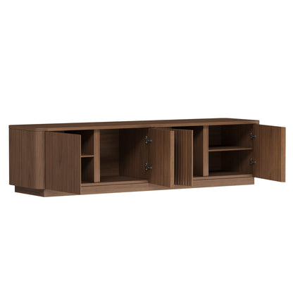 79" Coral Mid Century Fluted TV Stand with Four Doors
