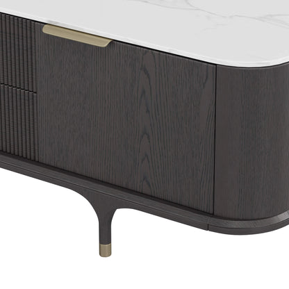 79" Irais Solid Wood TV Stand with Sintered Stone
