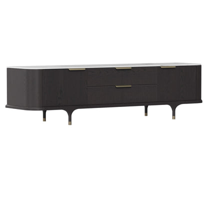79" Irais Solid Wood TV Stand with Sintered Stone