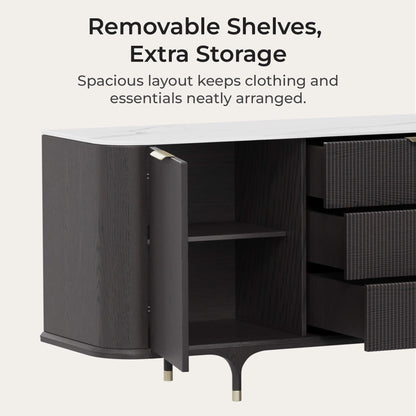 79" Irais Solid Wood Sideboard with Sintered Stone