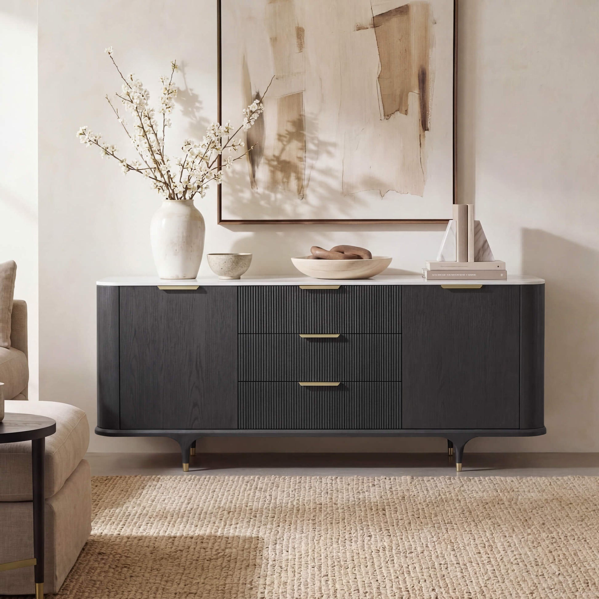 79" Irais Solid Wood Sideboard with Sintered Stone - CHITA Living