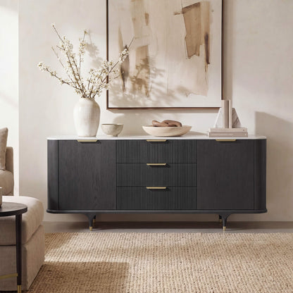 79" Irais Solid Wood Sideboard with Sintered Stone - CHITA Living