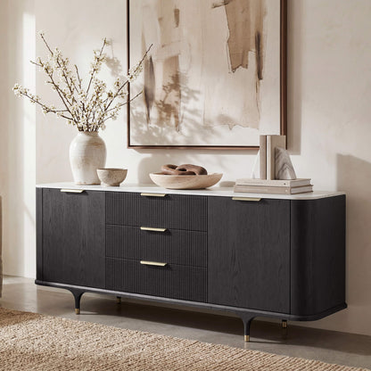 79" Irais Solid Wood Sideboard with Sintered Stone