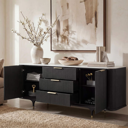 79" Irais Solid Wood Sideboard with Sintered Stone