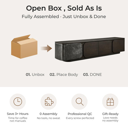 79" Samuel Rounded Panel TV Media Console: fully assembled, just unbox.