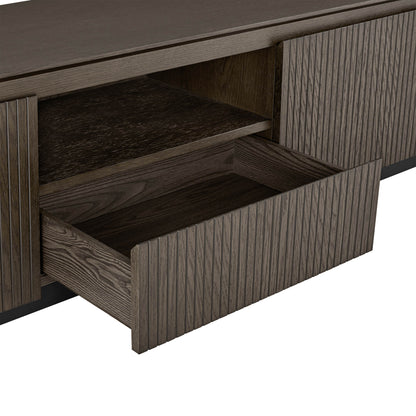 79" Moore Modern Marble Design Wood TV Stand with Drawer