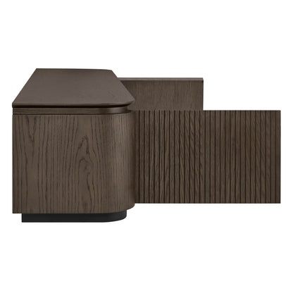 79" Moore Modern Marble Design Wood TV Stand with Drawer