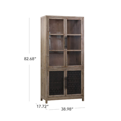 83'' Ethan Farmhouse Tall Display Cabinet Sideboard