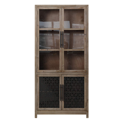 83'' Ethan Farmhouse Tall Display Cabinet Sideboard