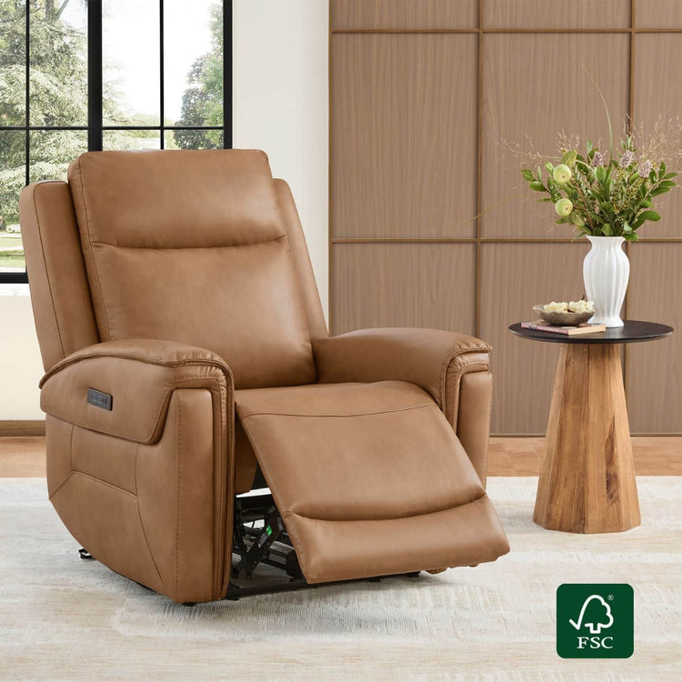 Leif Super Zero Gravity Power Leather Recliner