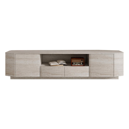 79" Aaron Modern Travertine Large-Capacity TV Console