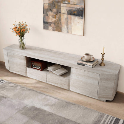 79" Aaron Modern Travertine Large-Capacity TV Console
